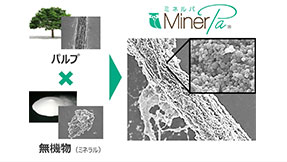 無機物とセルロース繊維を複合化した新しい機能性材料「MinerPa」