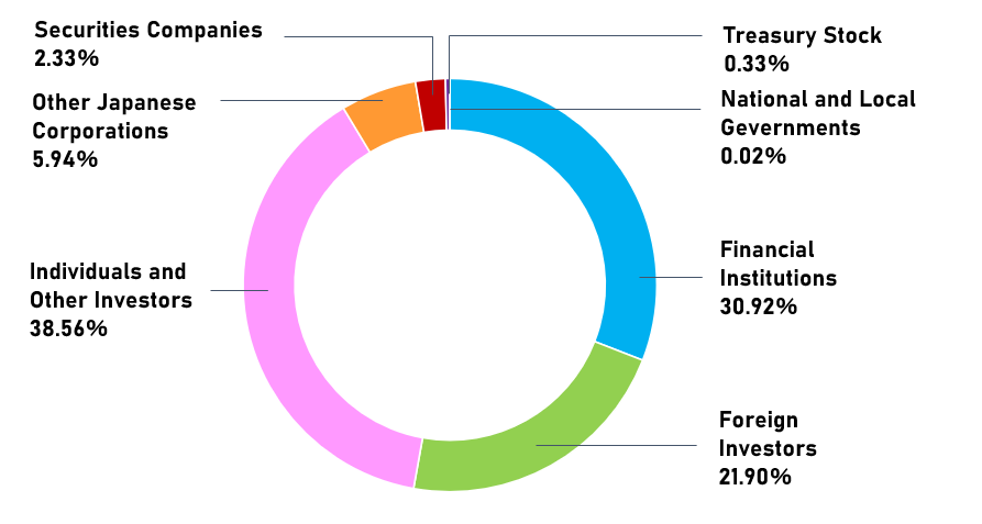 Pie chart of shareholding ratio