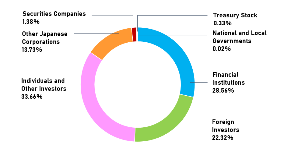 Pie chart of shareholding ratio