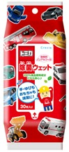 クレシア トミカ除菌ウェットティシュー30枚パック(赤色)