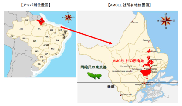 AMCEL社位置図