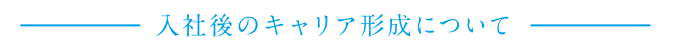 入社後のキャリア形成について