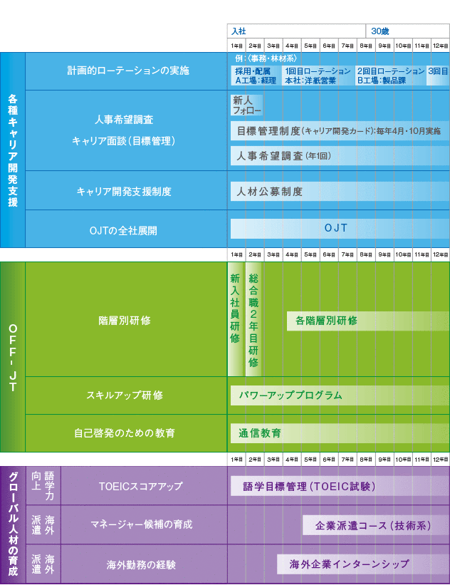 総合キャリア開発プラン（総合職の教育体系）